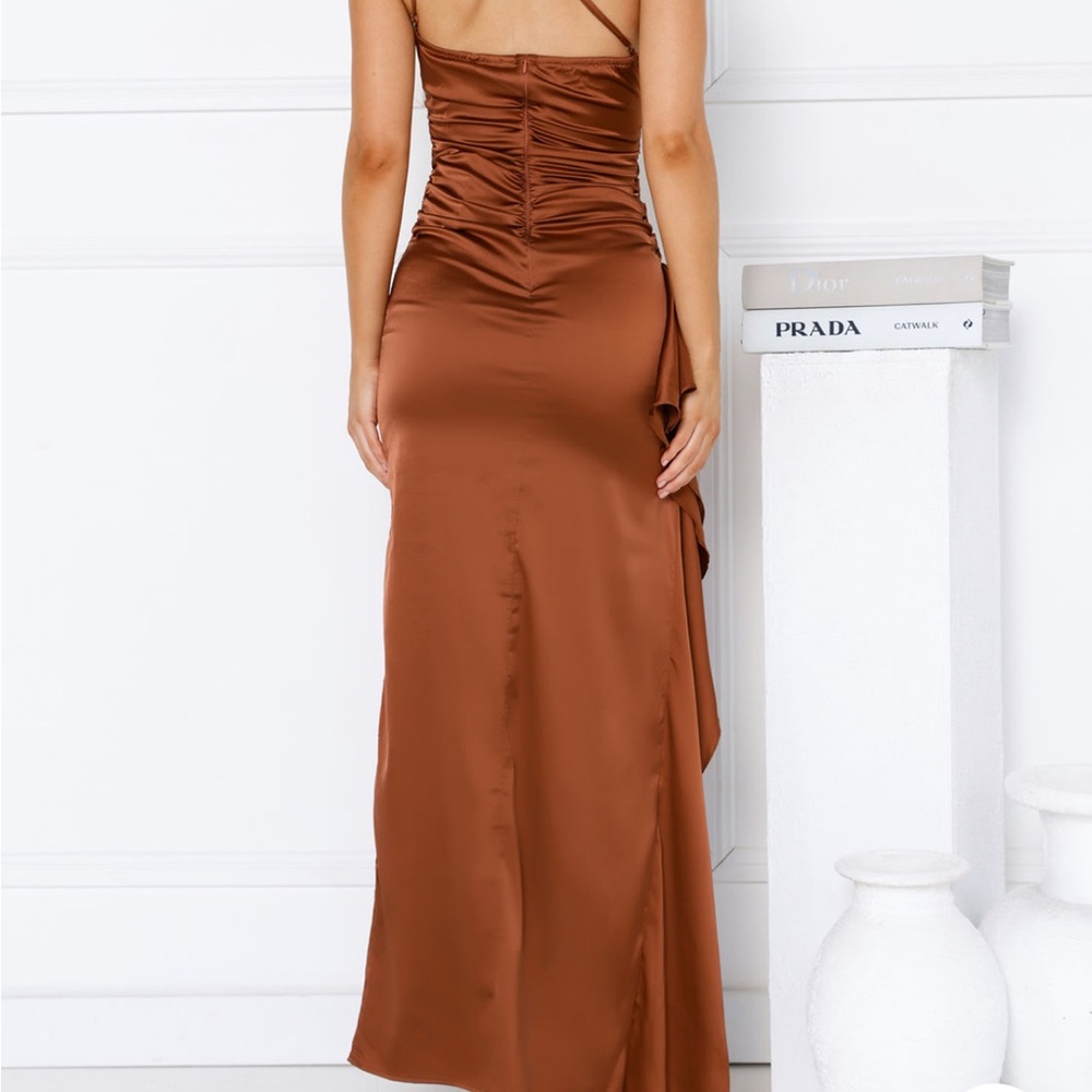 Elegant Brown Wedding Guest Dress (NWT) - Picture 2 of 3
